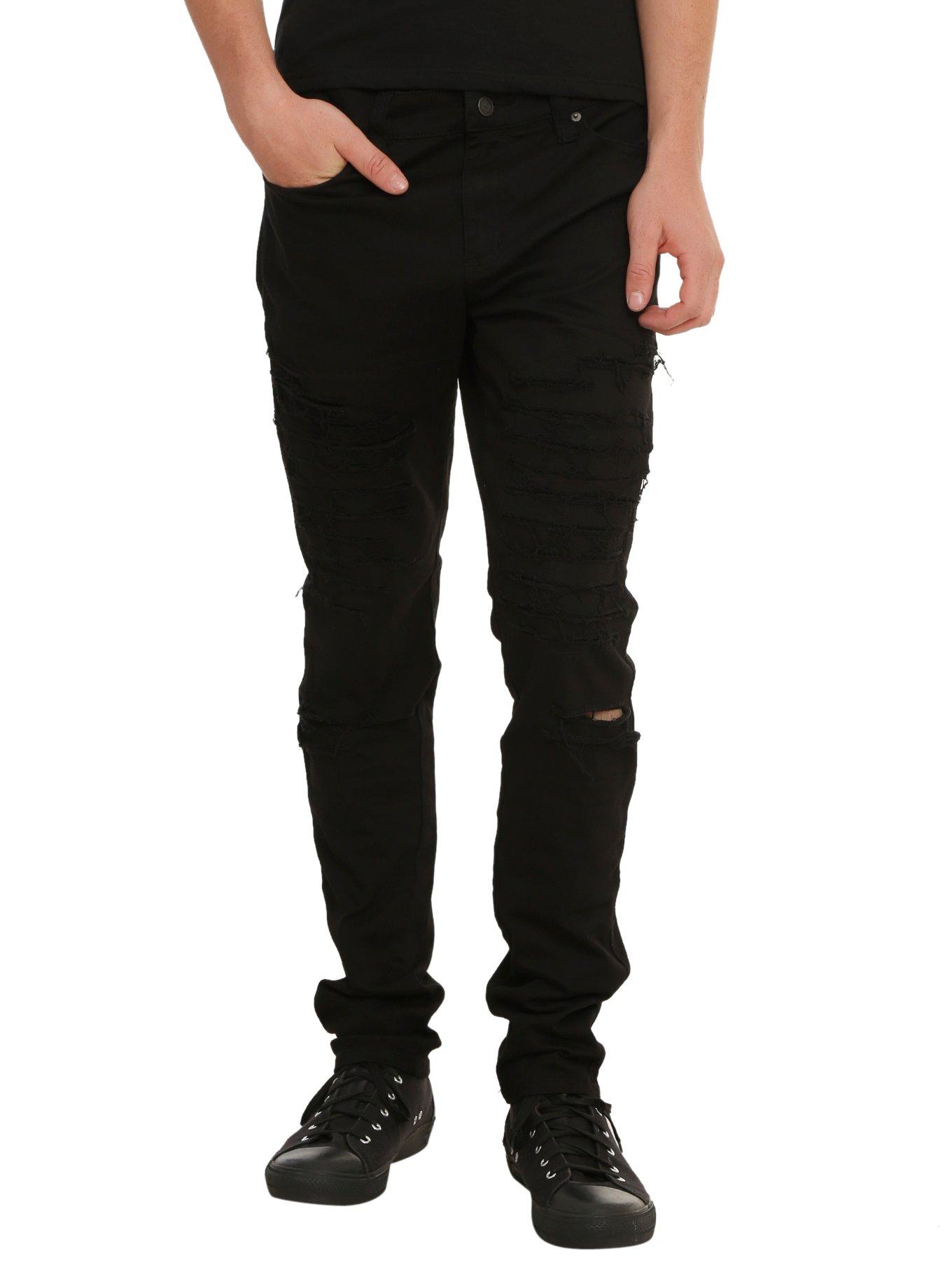 Royal Bones By Tripp Black Destroyed With Lining Skinny Jeans, BLACK, hi-res