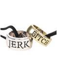 Supernatural Jerk & Bitch Ring Necklace Set, , hi-res