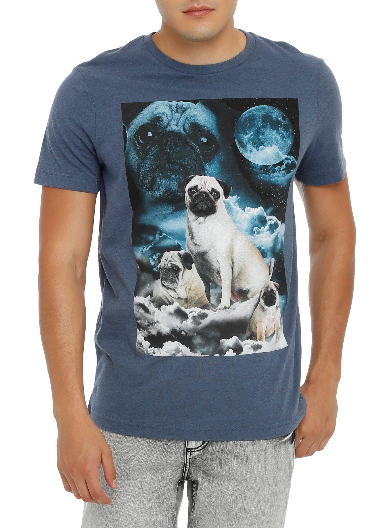 Pug Family Portrait T-Shirt, BLACK, hi-res