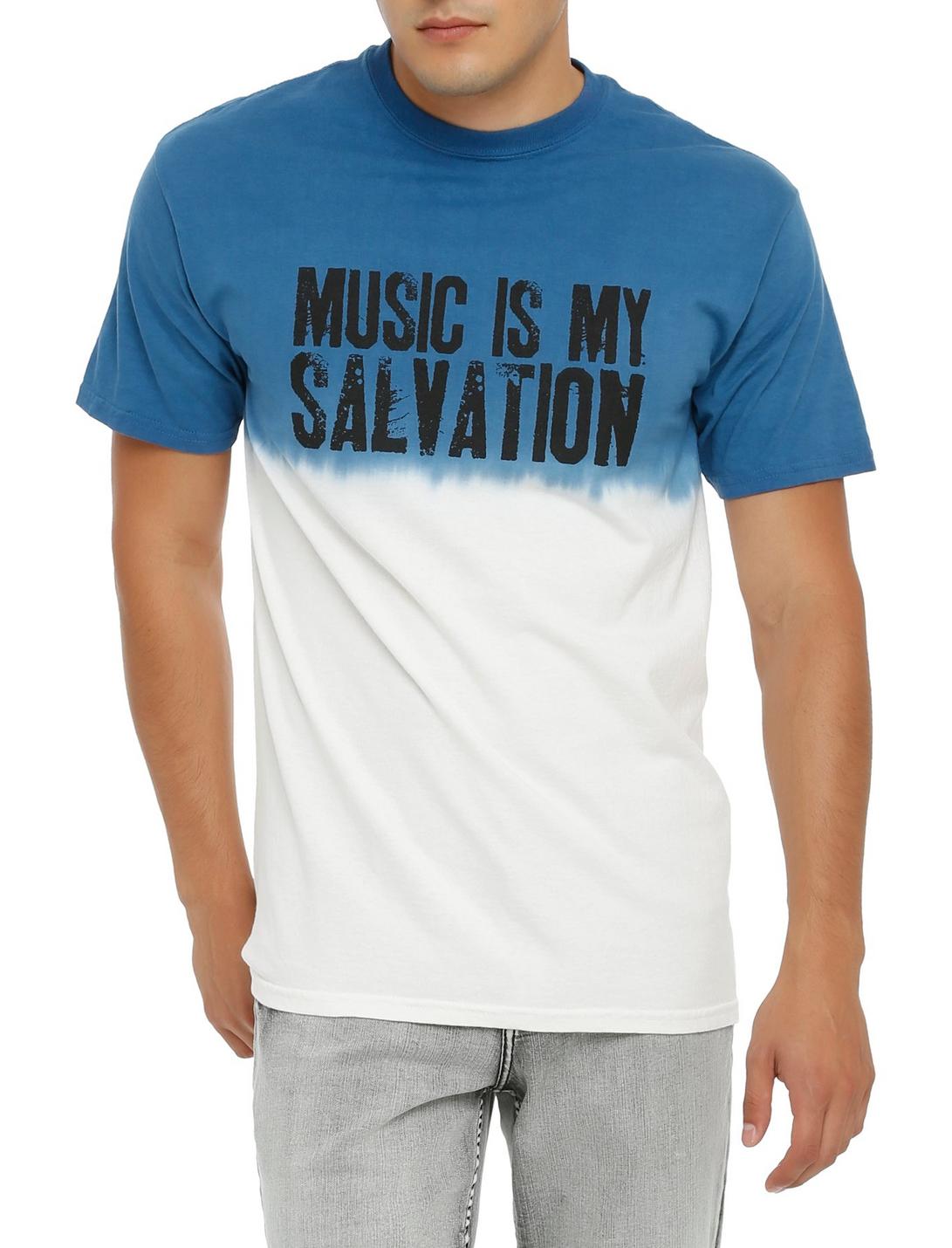 Music Is My Salvation Dip Dye T-Shirt, BLACK, hi-res
