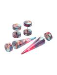 Pink And Teal Galaxy Faux Taper And Plug 4 Pack, , hi-res