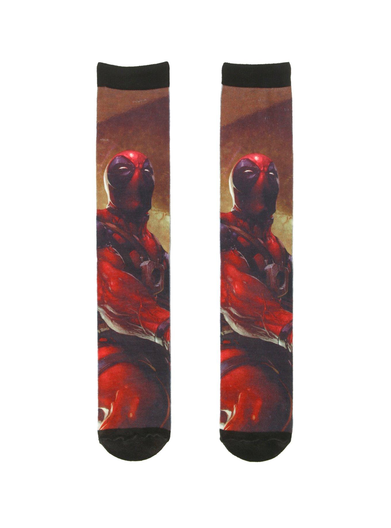 Marvel Deadpool Sublimation Crew Socks, , hi-res