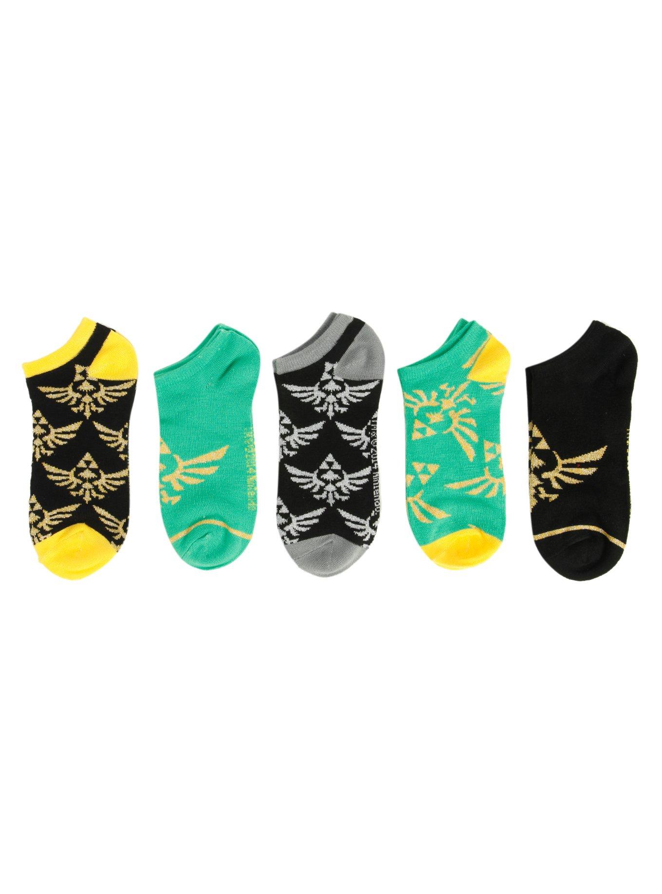 The Legend Of Zelda Triforce No-Show Socks 5 Pair, , hi-res