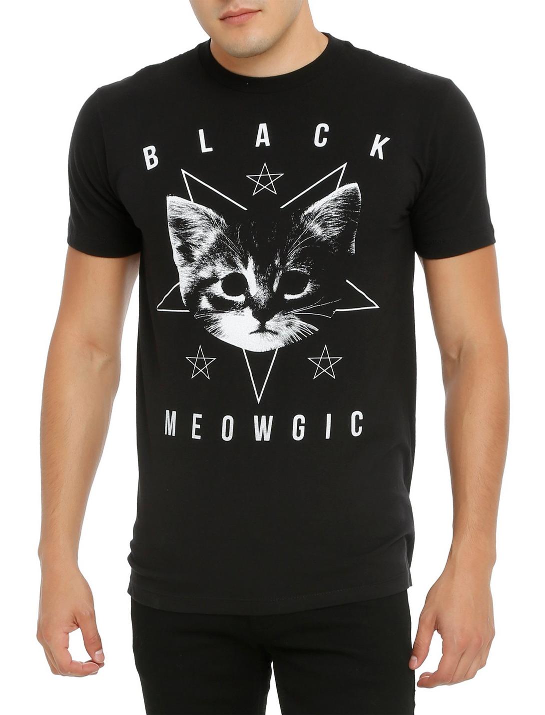 Black Meowgic T-Shirt, BLACK, hi-res