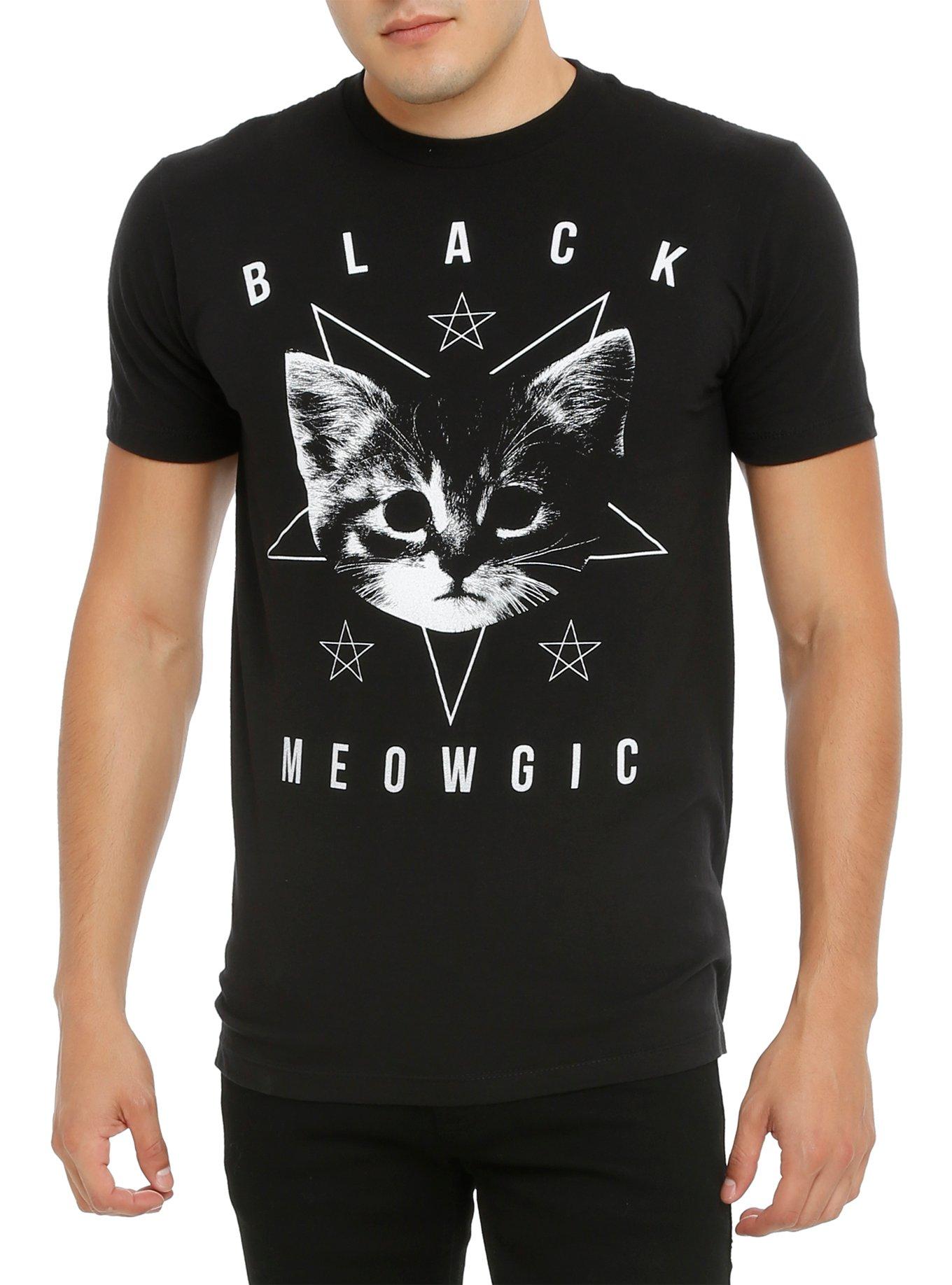Black Meowgic T-Shirt, BLACK, hi-res