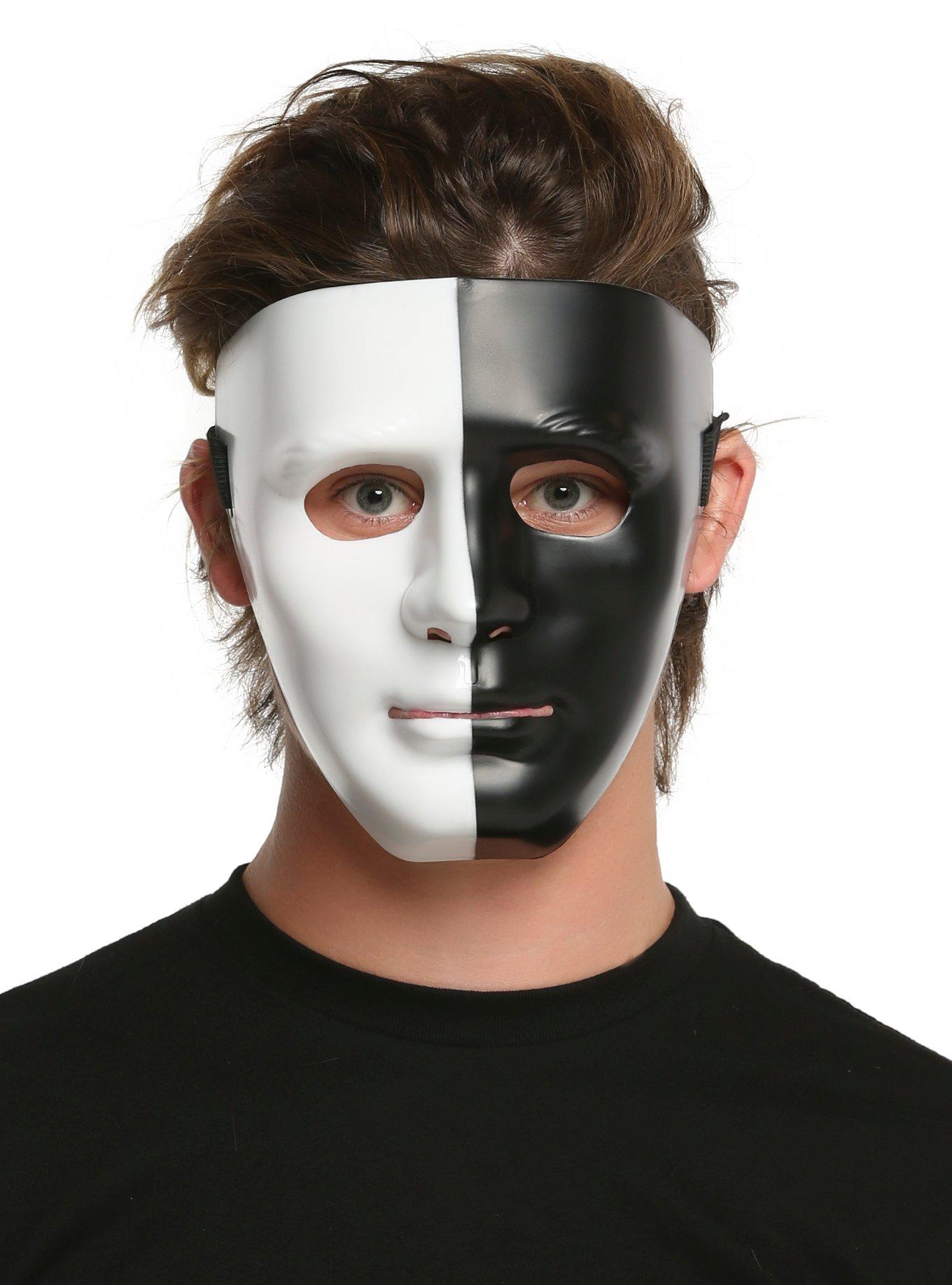 half black and white mask