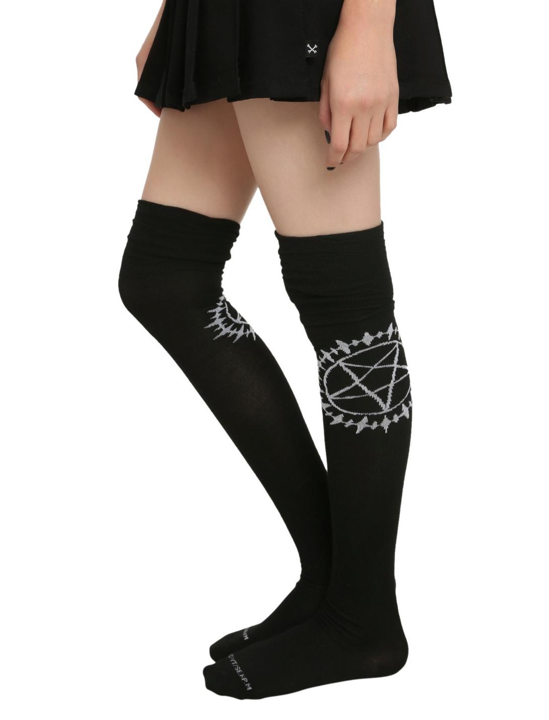 Black Butler Symbol Over-The-Knee Socks, , hi-res