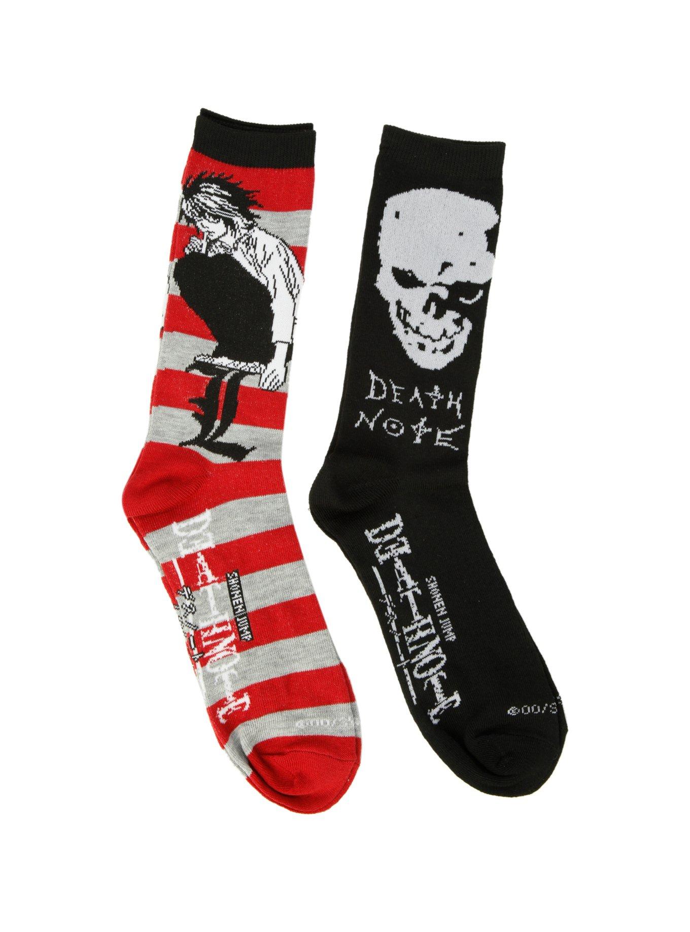 Death Note L Skull Crew Socks 2 Pack, , hi-res