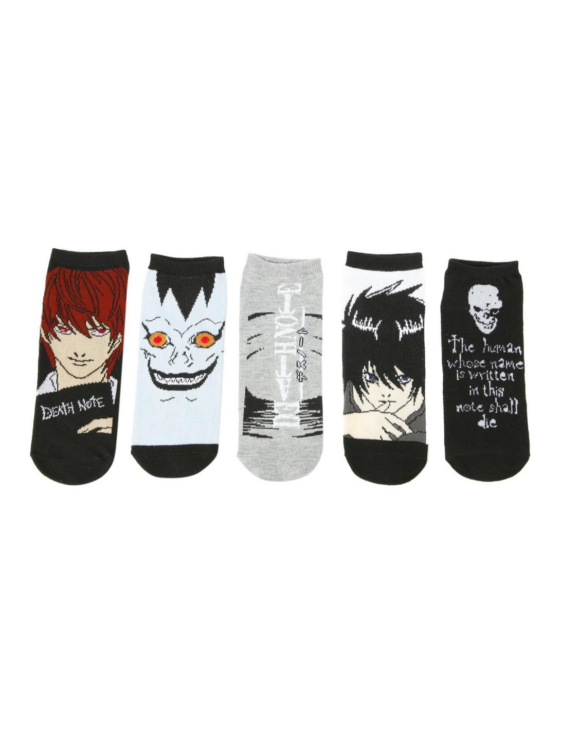 Death Note Big Face No-Show Socks 5 Pair, , hi-res