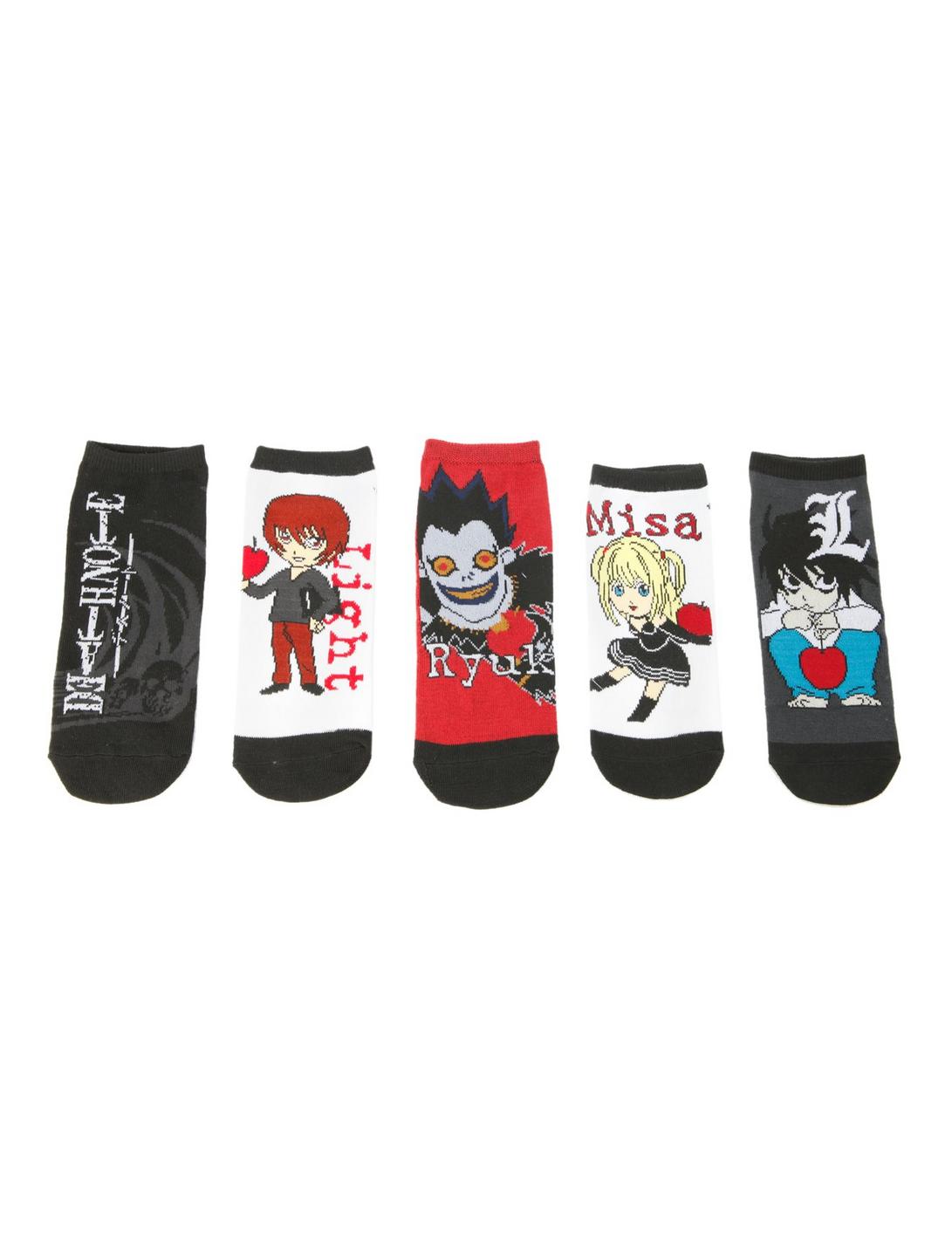 Death Note Chibi No-Show Socks 5 Pair, , hi-res