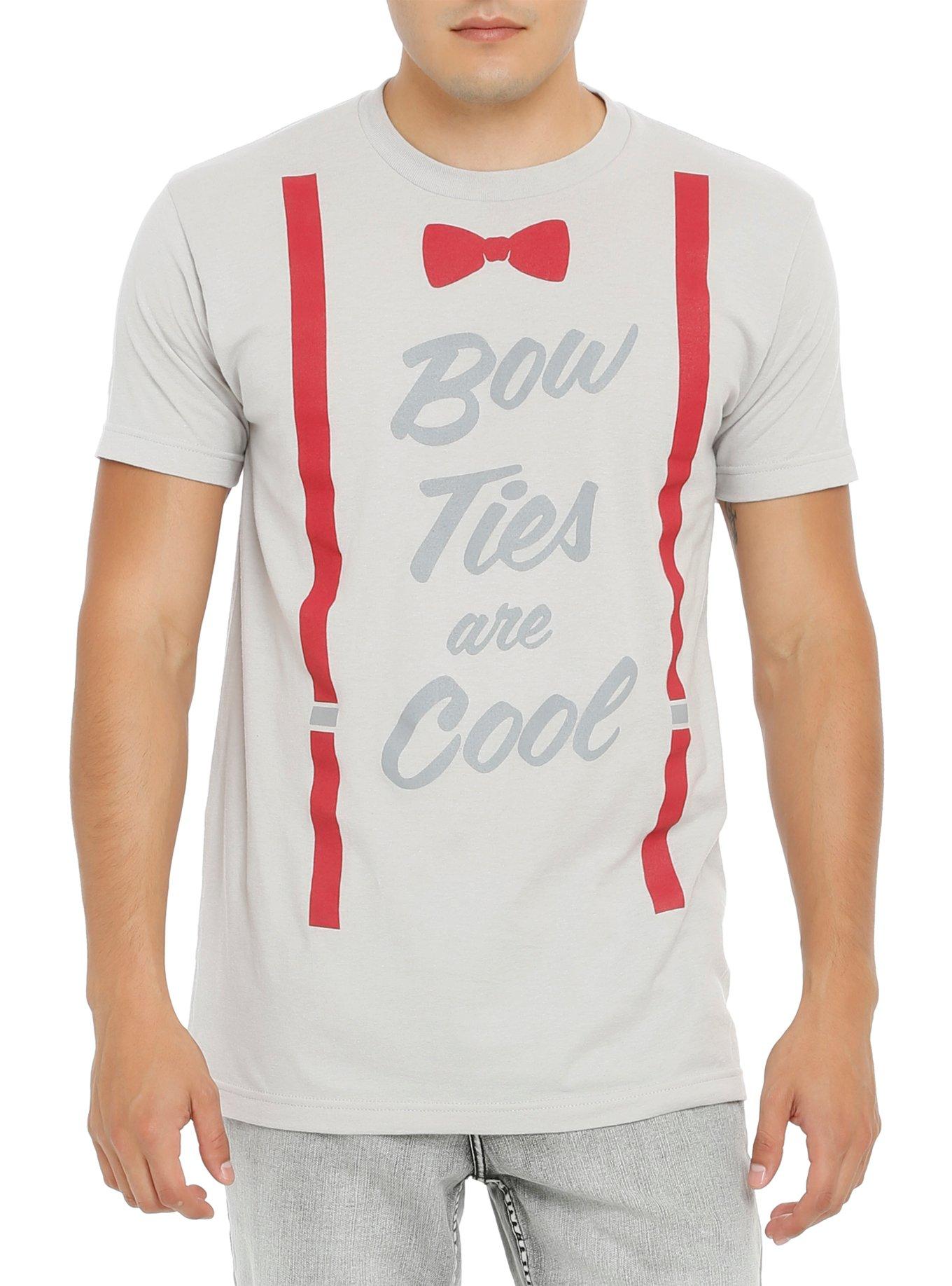 DRWHO BOW TIES ARE COOL TEE, BLACK, hi-res