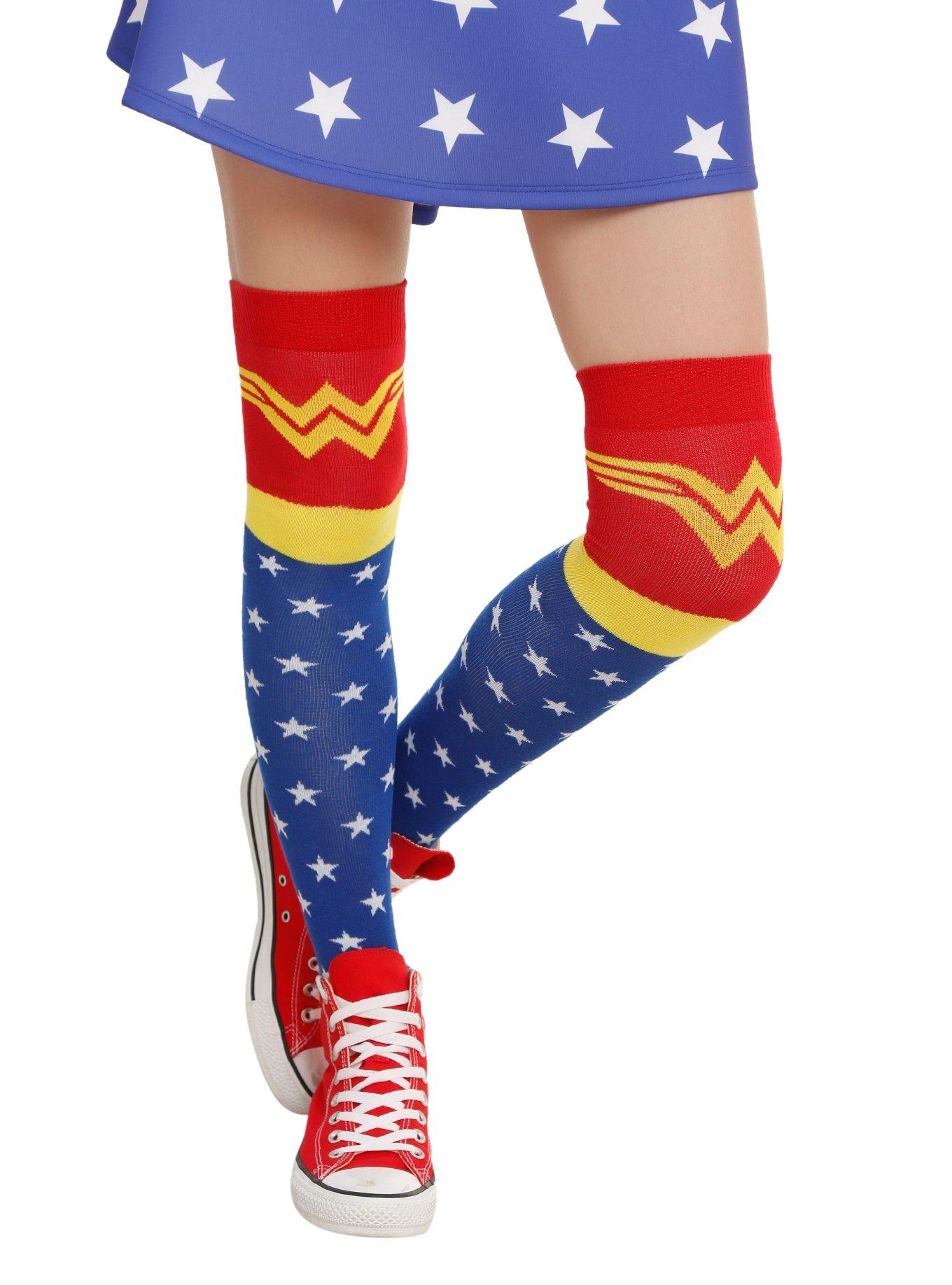 DC Comics Wonder Woman Over-The-Knee Socks, , hi-res