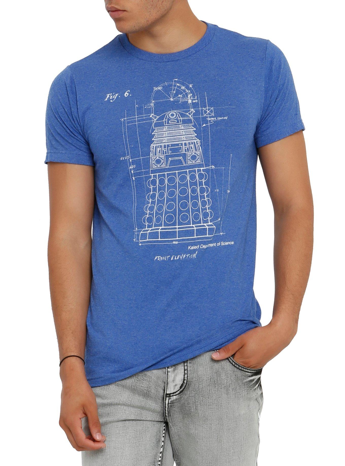 Doctor Who Dalek Schematic T-Shirt, BLACK, hi-res