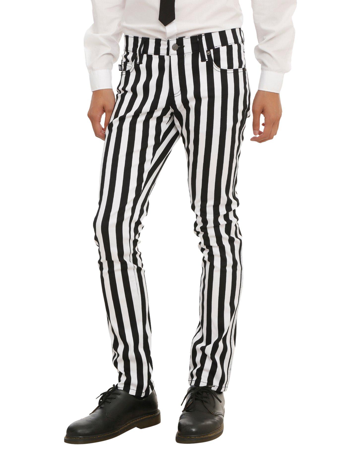 Black and white store striped pants hot topic