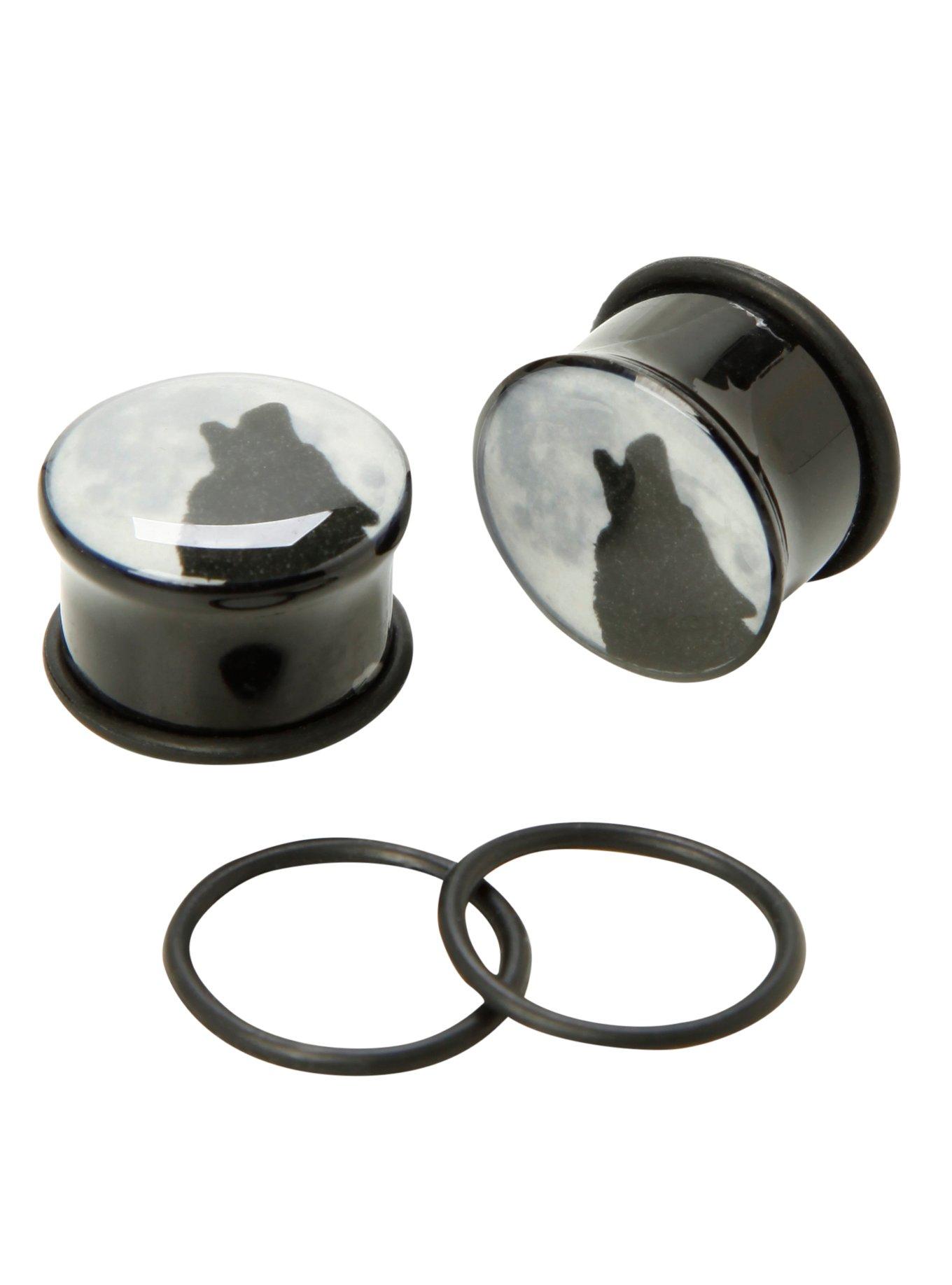 Acrylic Howling Wolf Moon Glow-In-The-Dark Plug 2 Pack, , hi-res