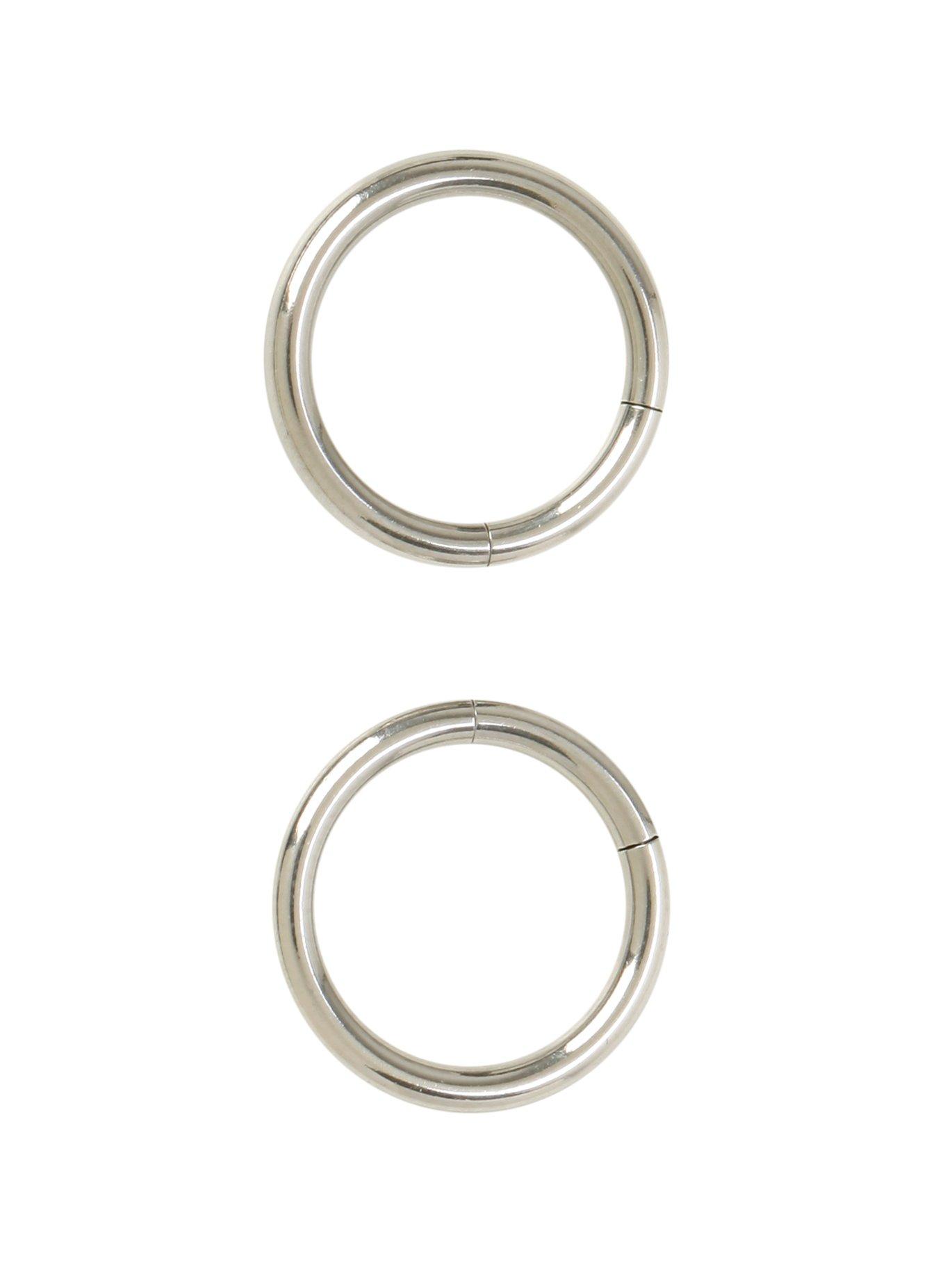 Steel Silver Tone Segment Ring 2 Pack, MULTI, hi-res