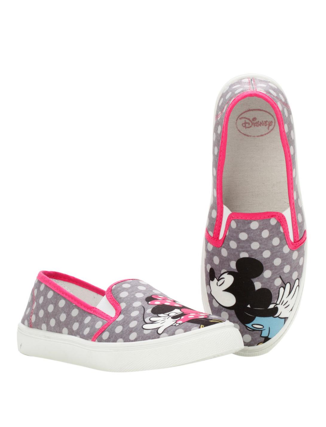 Disney Mickey & Minnie Mouse Kiss Slip-On Shoes, BLACK, hi-res