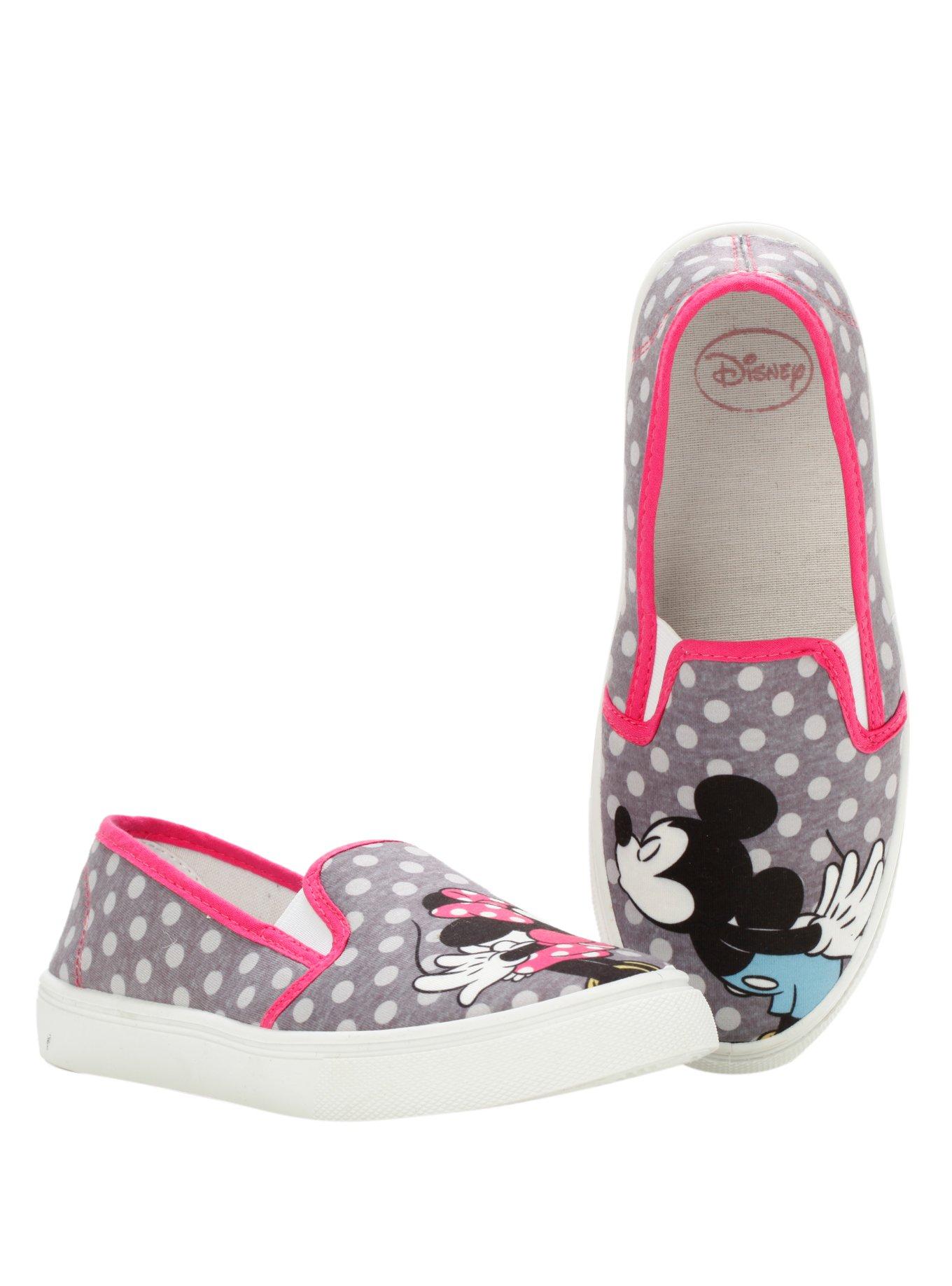 Disney Mickey & Minnie Mouse Kiss Slip-On Shoes, BLACK, hi-res