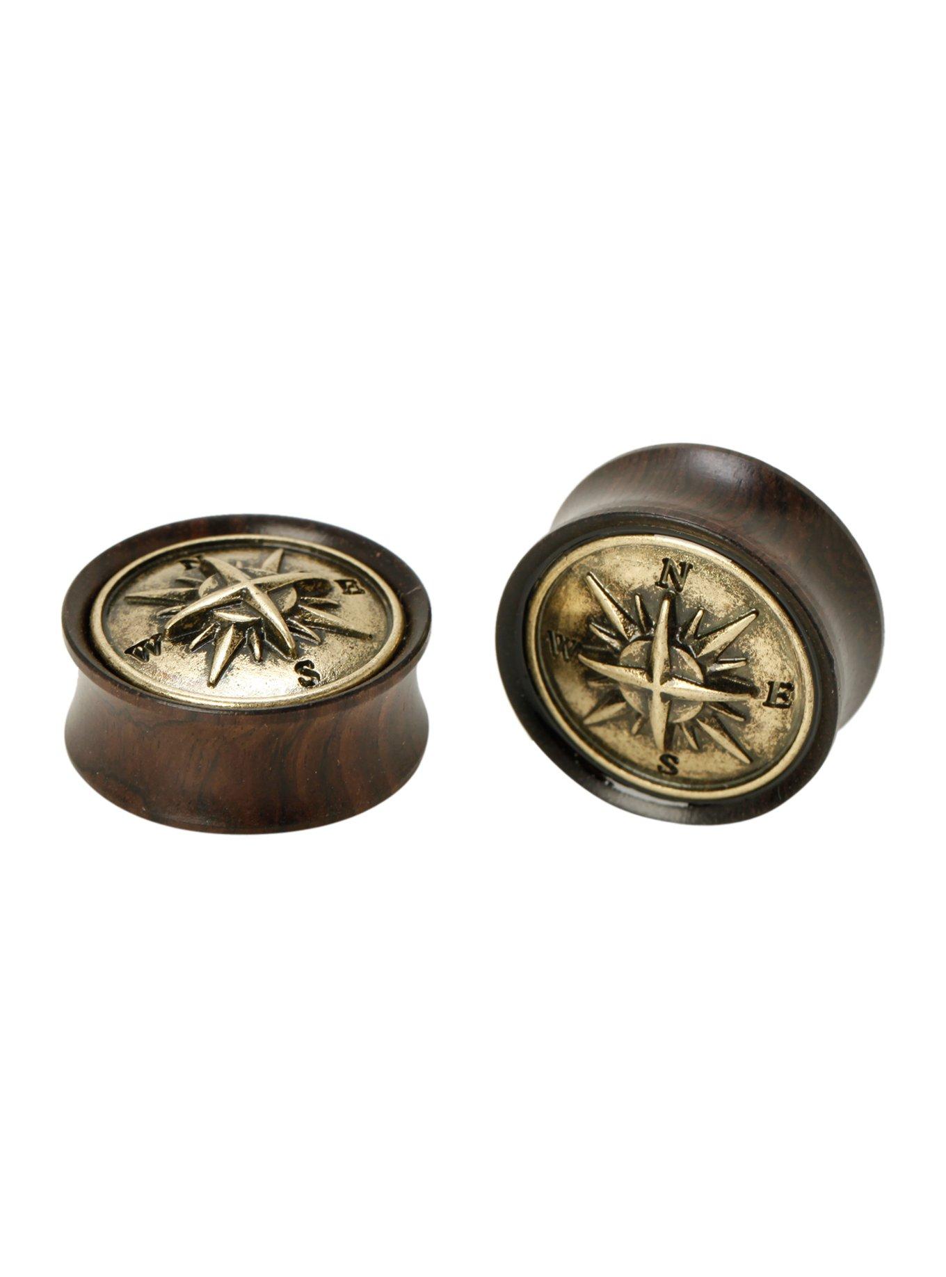 Wood Gold Compass Plug 2 Pack, , hi-res