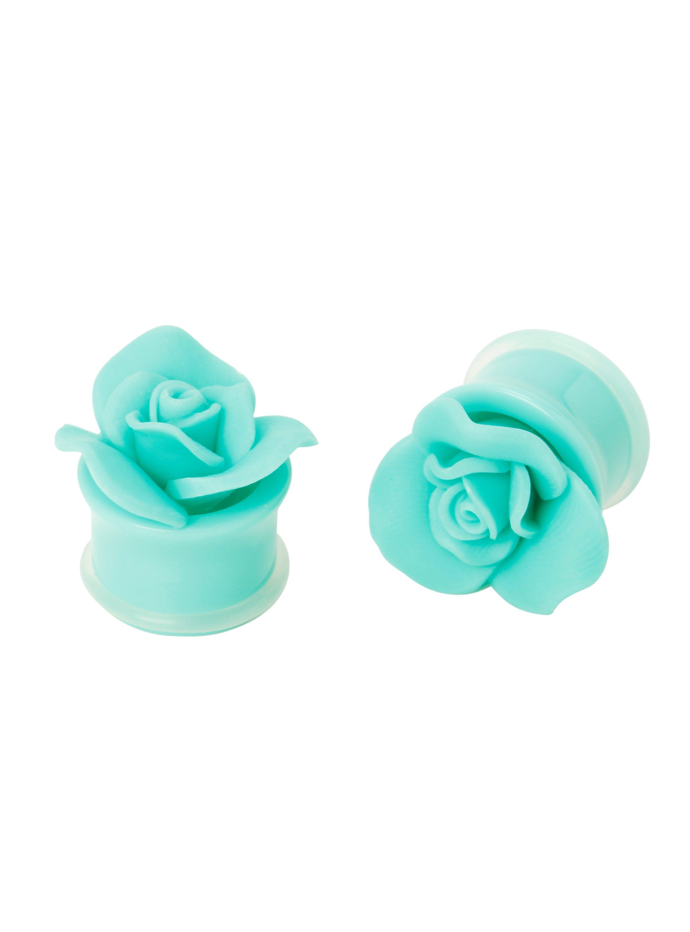 Acrylic Mint Rose Plug 2 Pack, MINT, hi-res