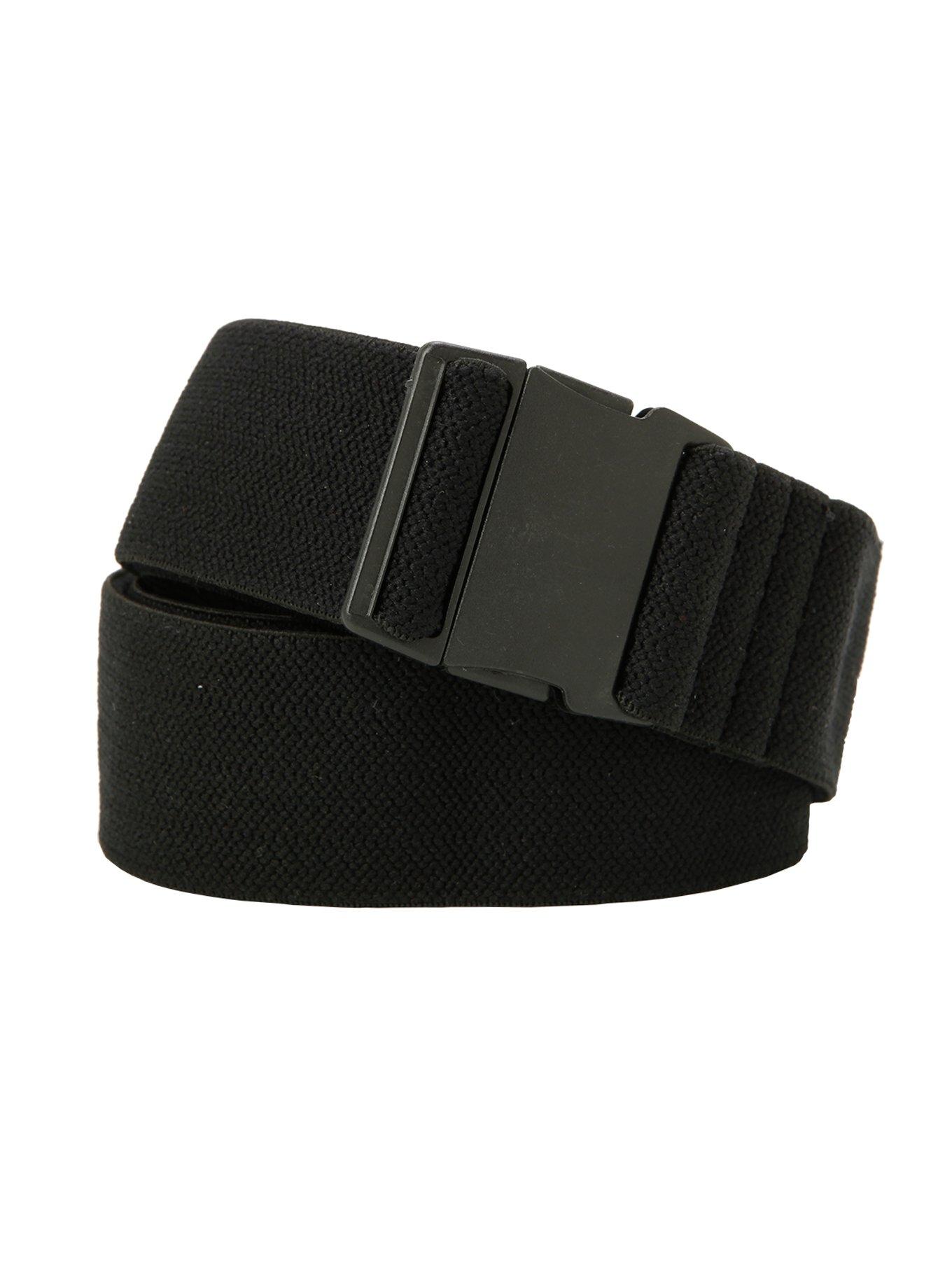 Black Elastic Web Belt, , hi-res