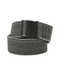 Black & Grey Herringbone Elastic Web Belt, , hi-res