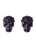 LOVEsick Purple CZ Skull Earrings, , hi-res