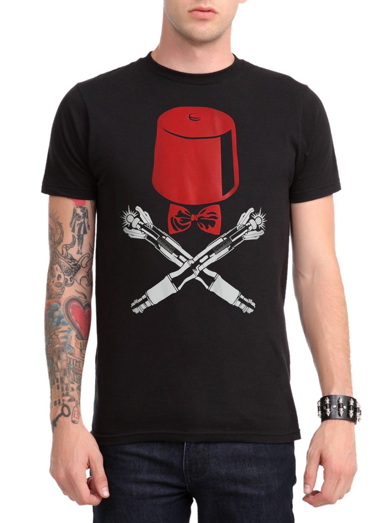 Doctor Who Fez & Crossed Sonic Screwdrivers T-Shirt, , hi-res