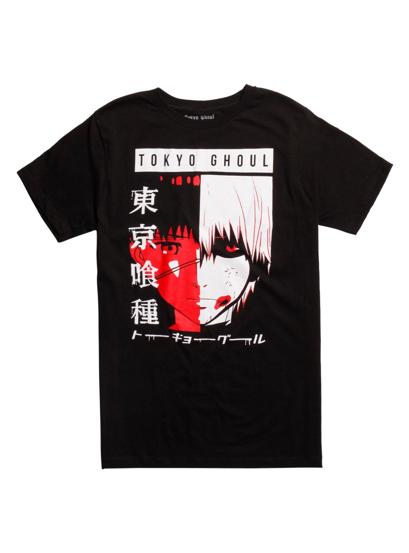 Tokyo Ghoul Kaneki Split Face T-Shirt, BLACK, hi-res