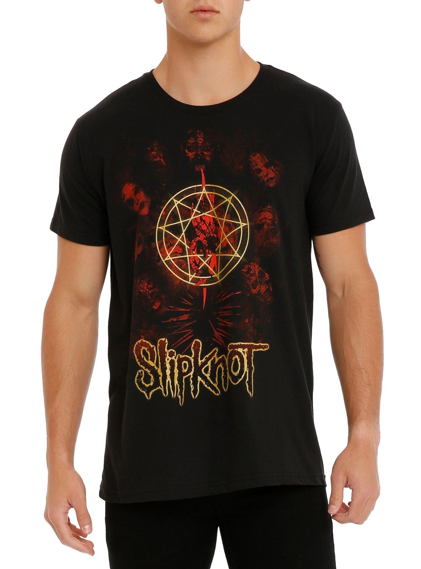 Slipknot Gold Nonagram Logo T-Shirt, BLACK, hi-res