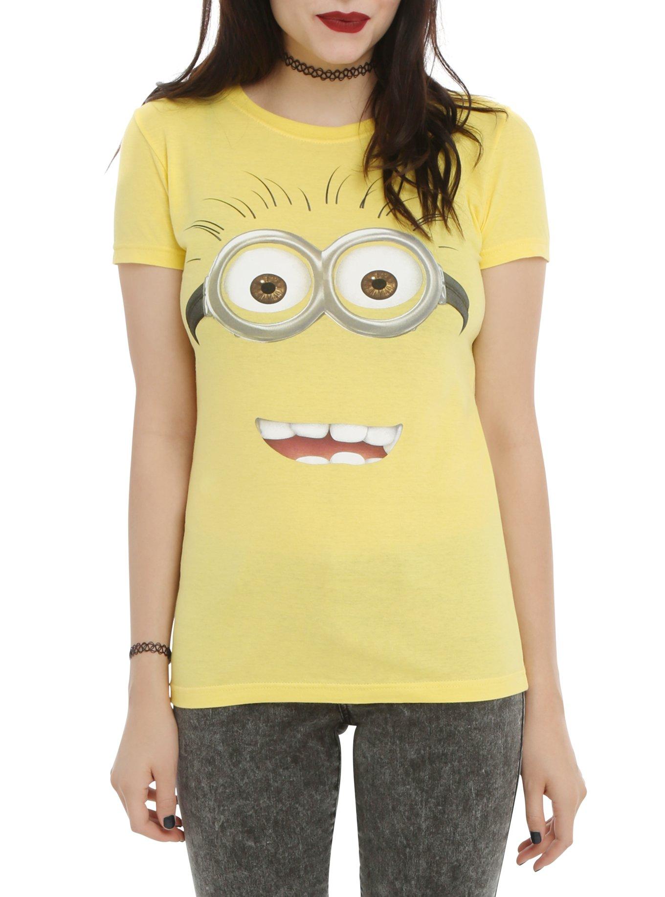 Despicable Me Minion Face Girls T-Shirt, YELLOW, hi-res