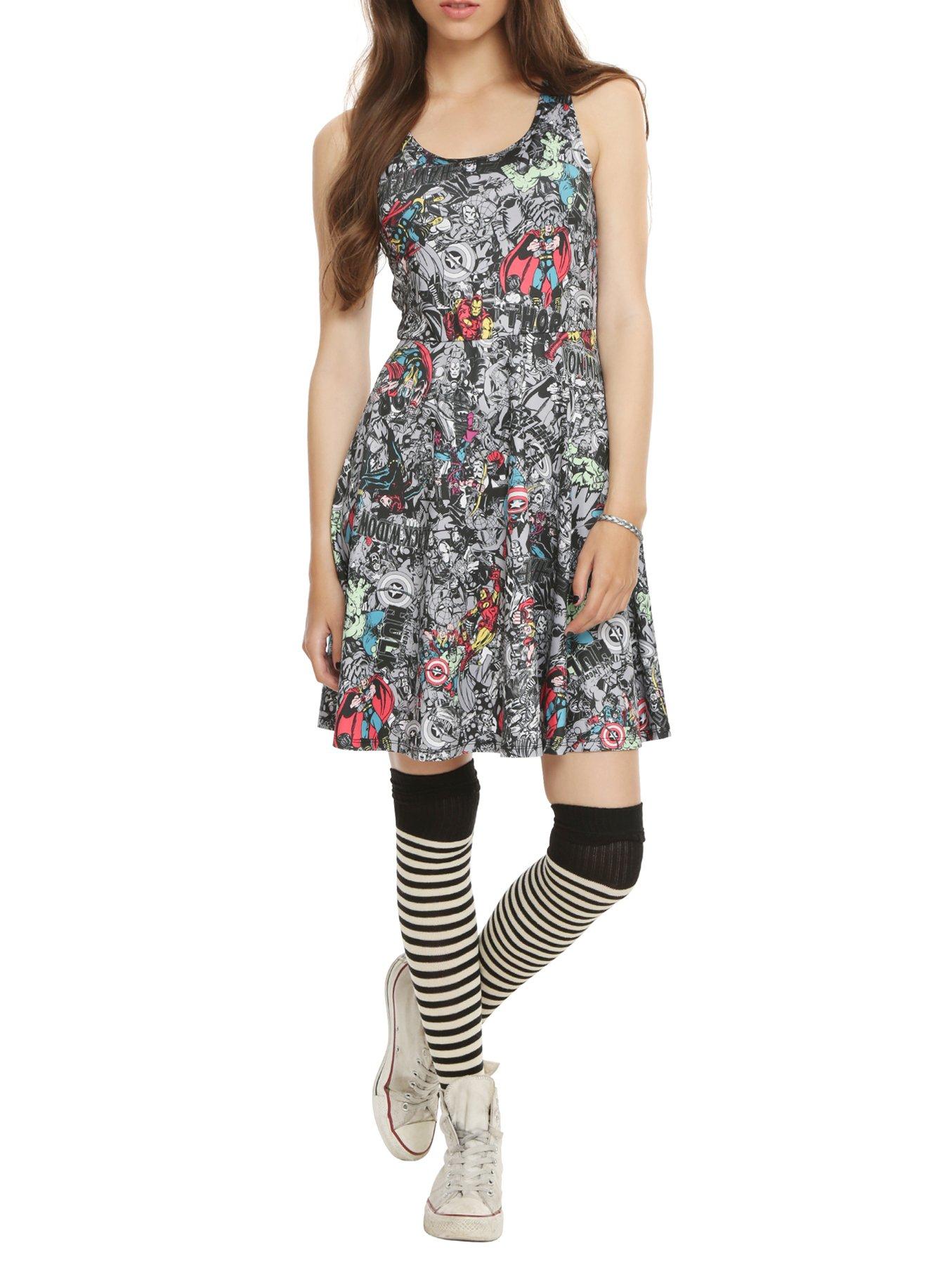 Marvel Comics Dress, DARK GRAY, hi-res