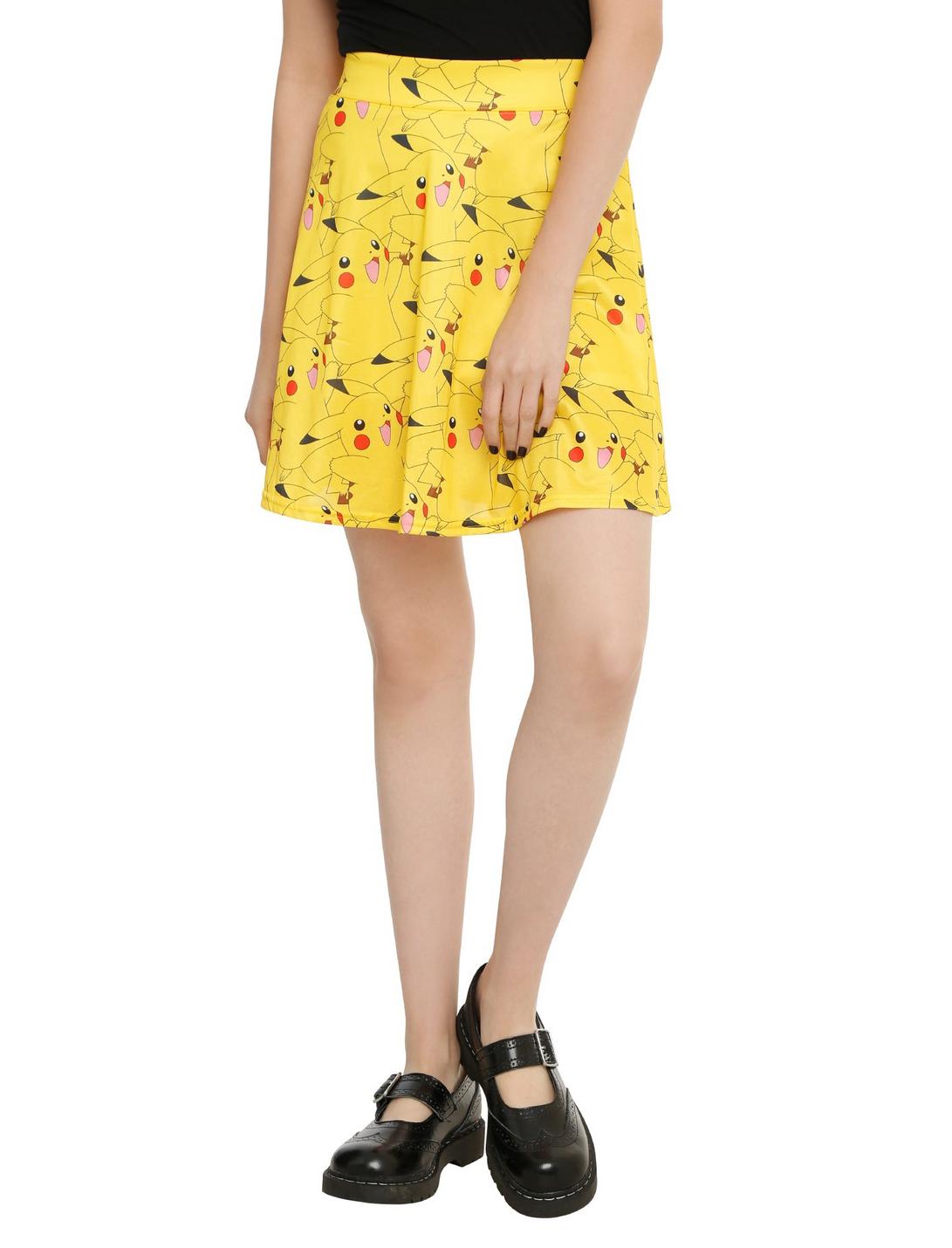 Pokemon Pikachu Print Circle Skirt, YELLOW, hi-res
