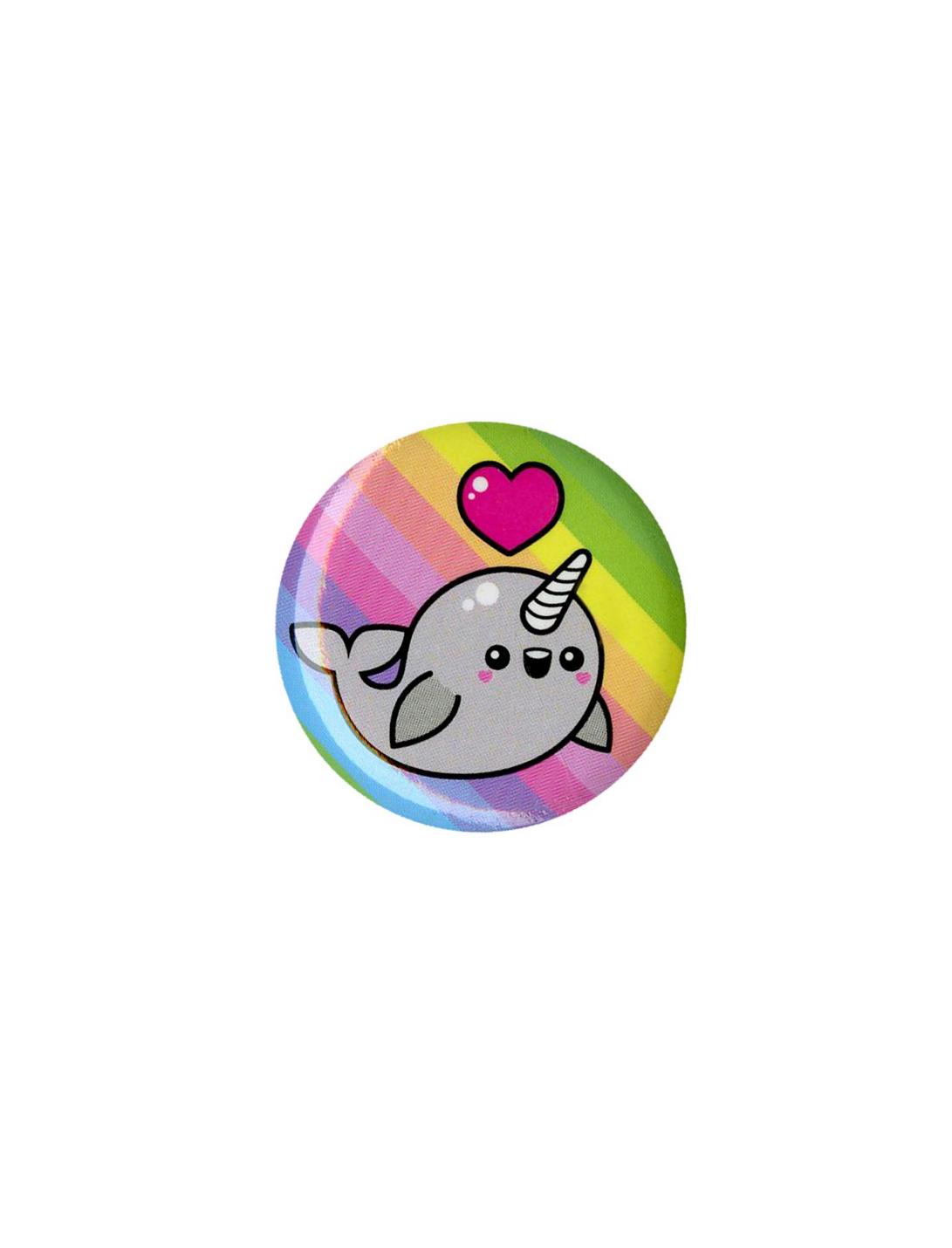 Narwhal Striped Rainbow Pin, , hi-res