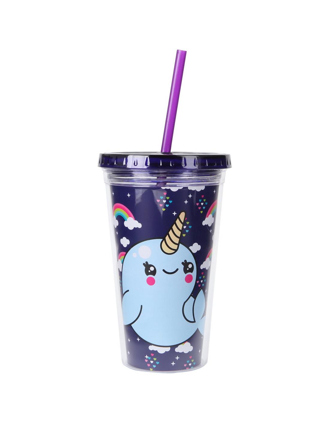 Loungefly Narwhal Rainbow Acrylic Travel Cup, , hi-res
