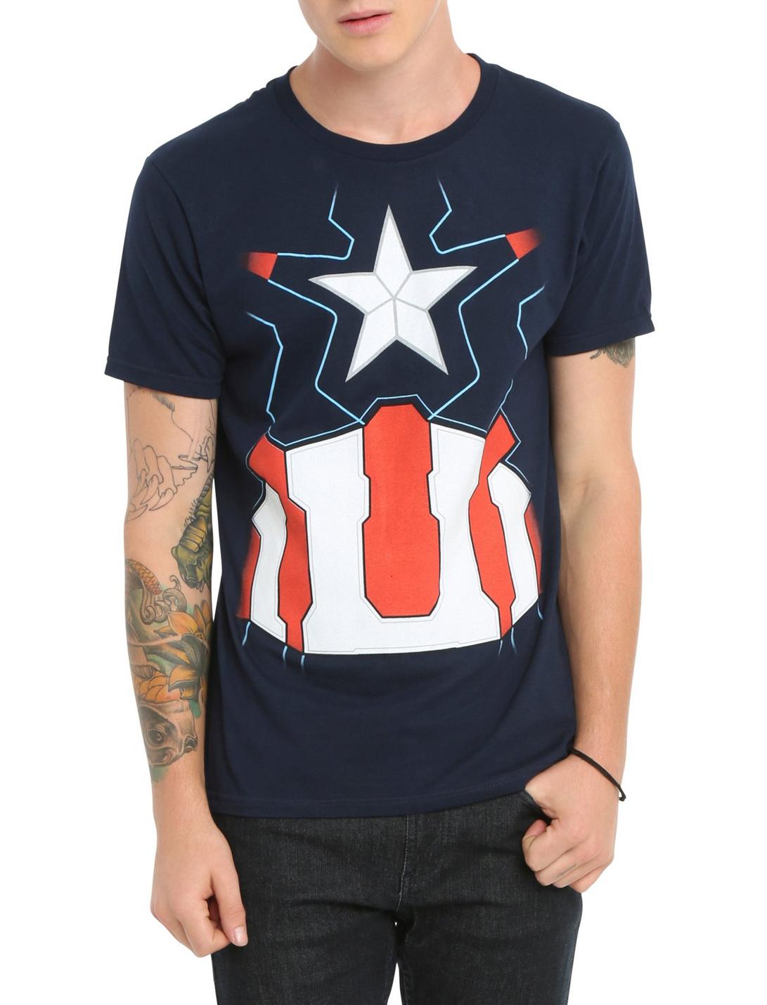 Marvel Avengers: Age Of Ultron Captain America T-Shirt, DARK BLUE, hi-res