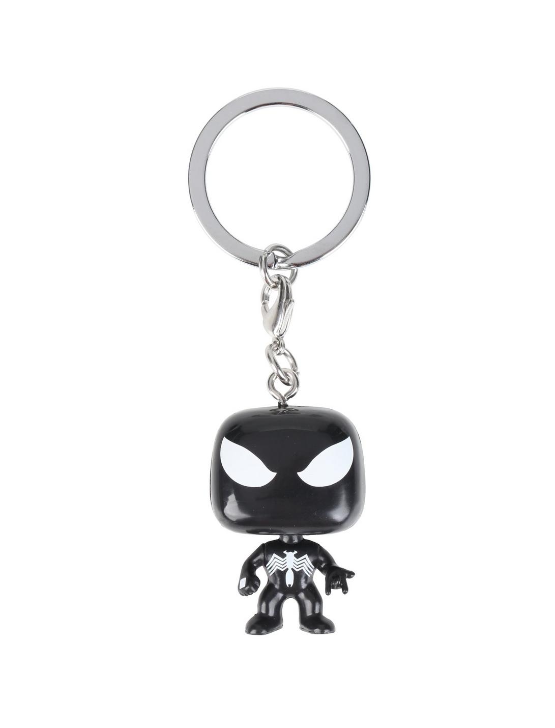Funko Marvel Pocket Pop! Spider-Man (Black Suit) Key Chain Hot Topic Exclusive, , hi-res