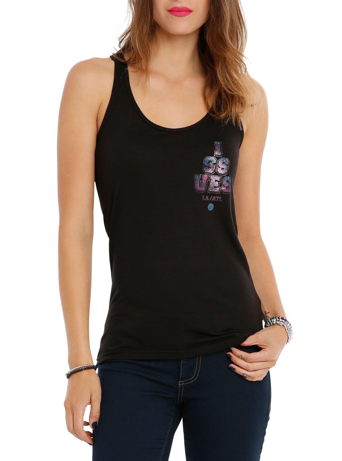 Issues Galaxy Stacked Girls Tank Top, BLACK, hi-res
