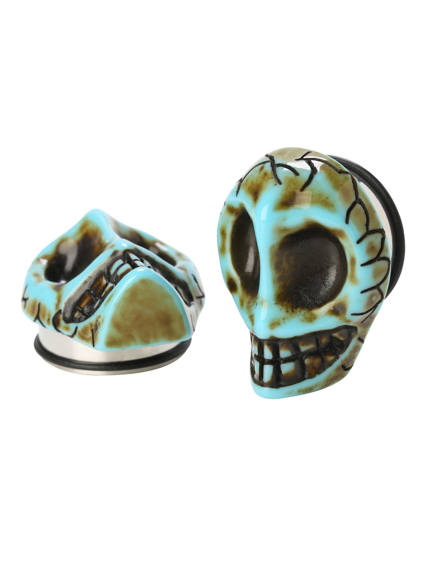 Steel Blue Skeleton Face Plug 2 Pack, MULTI, hi-res