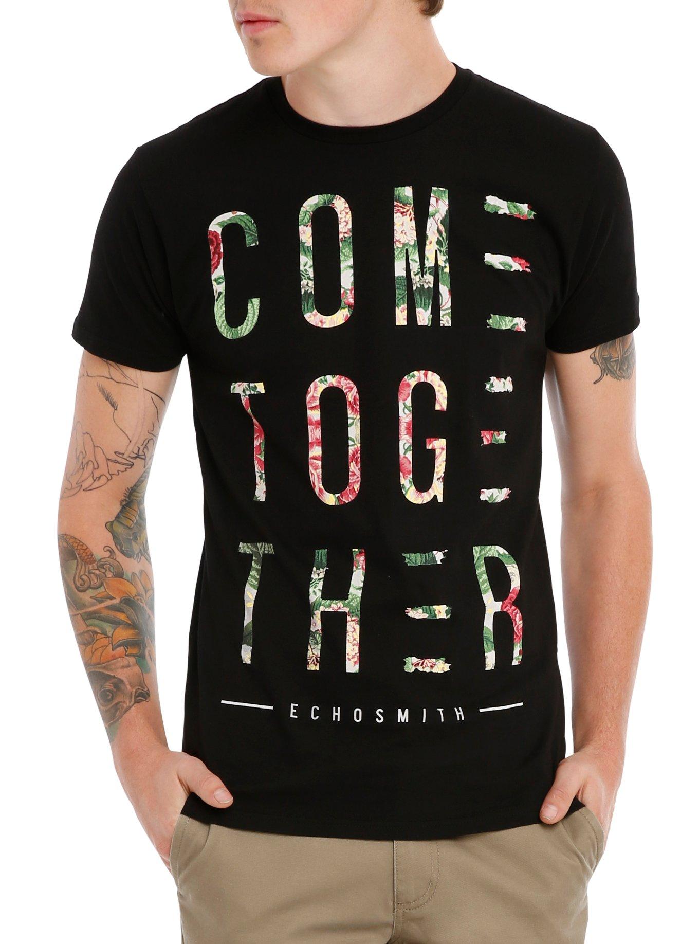 Echosmith Come Together Floral T-Shirt, BLACK, hi-res