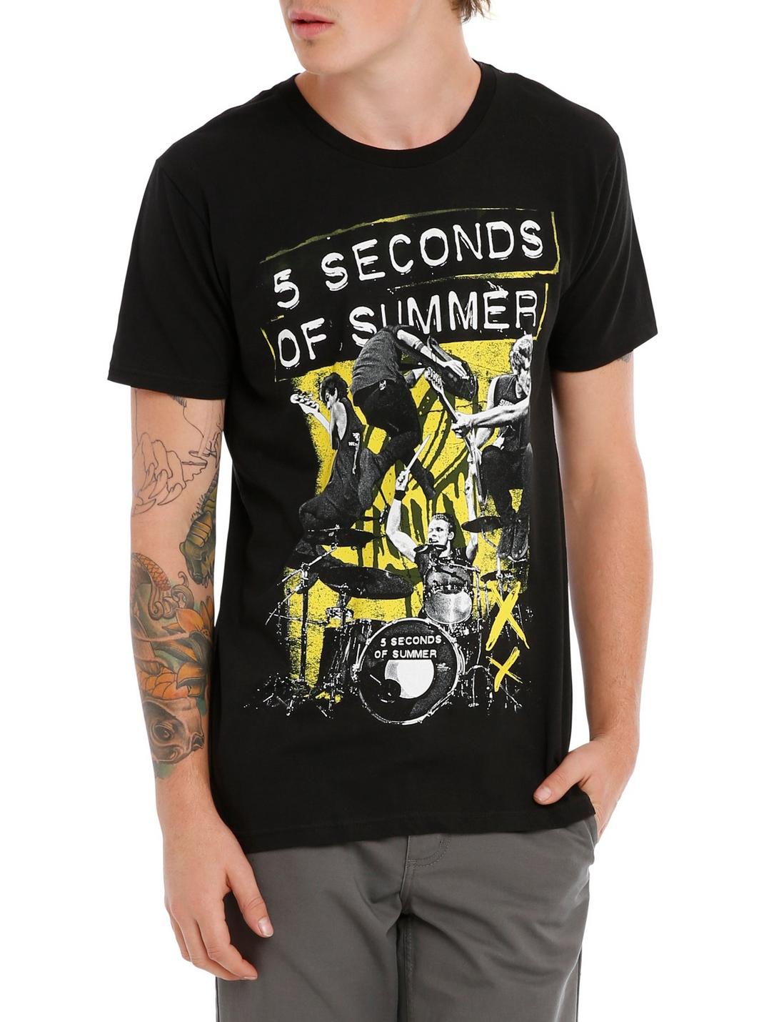 5 Seconds Of Summer Live Group T-Shirt, BLACK, hi-res