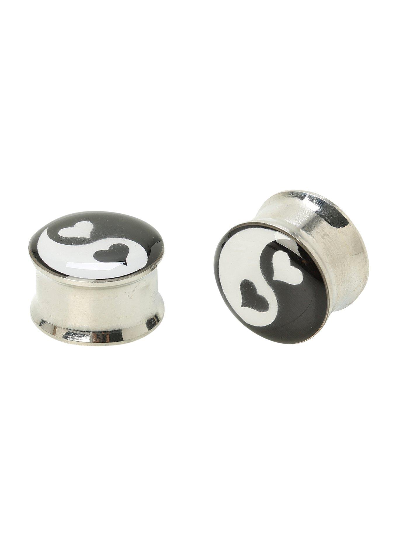 Steel Heart Yin-Yang Plug 2 Pack, BLACK, hi-res
