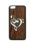 Music Clef Heart Wood Inlay iPhone 6 Plus Case, , hi-res