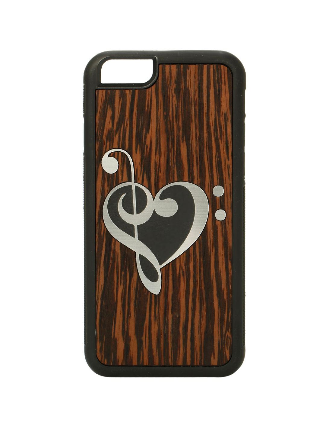 Music Clef Heart Wood Inlay iPhone 6 Case, , hi-res