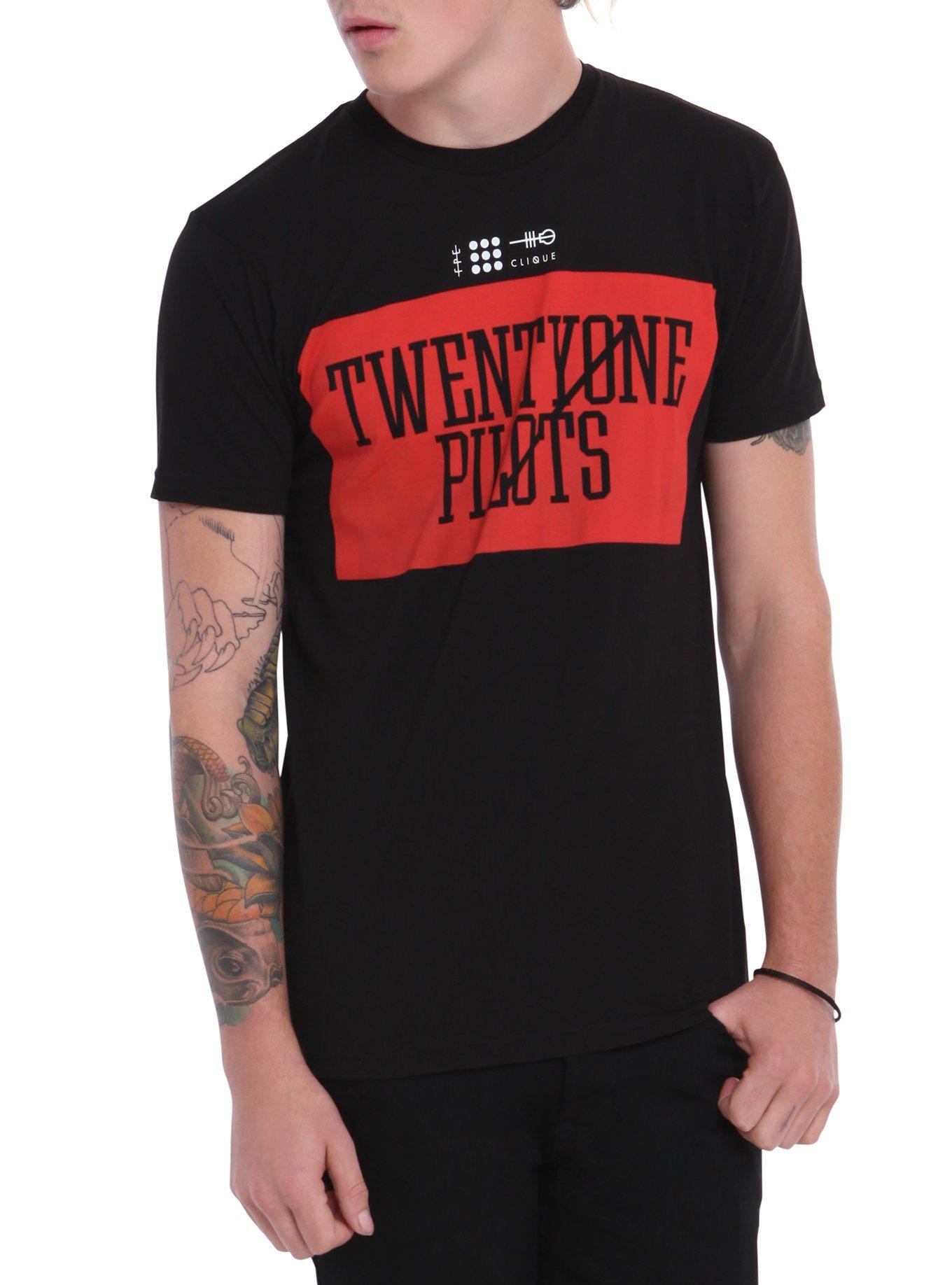 Twenty One Pilots Clique Box Logo T-Shirt, BLACK, hi-res