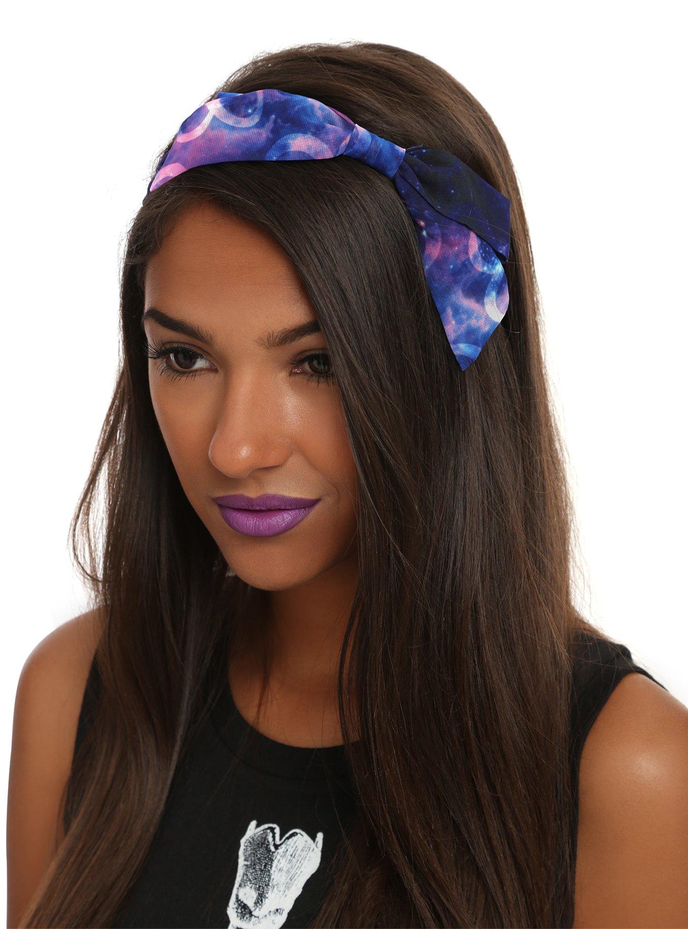 Galaxy Infinity Bow Stretchy Headband 2 Pack, , hi-res