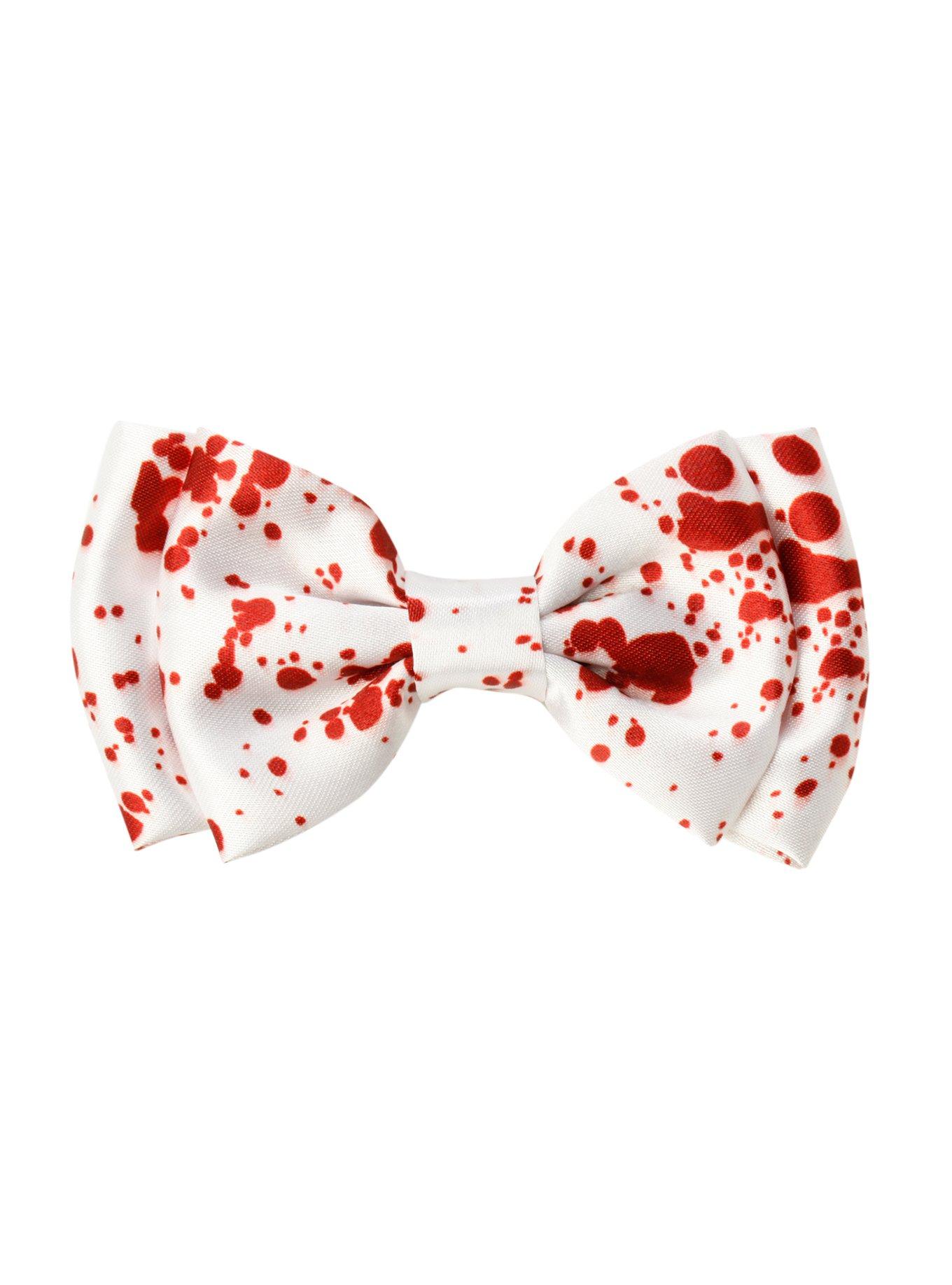 Blood Splatter Hair Bow, , hi-res