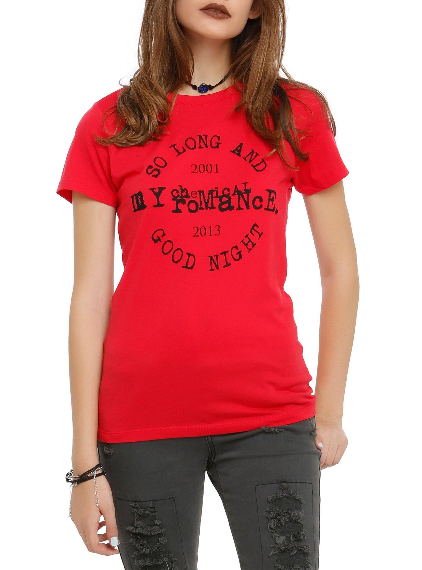 My Chemical Romance So Long And Goodnight Girls T-Shirt, RED, hi-res