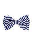 Blue & White Stripe Hair Bow, , hi-res
