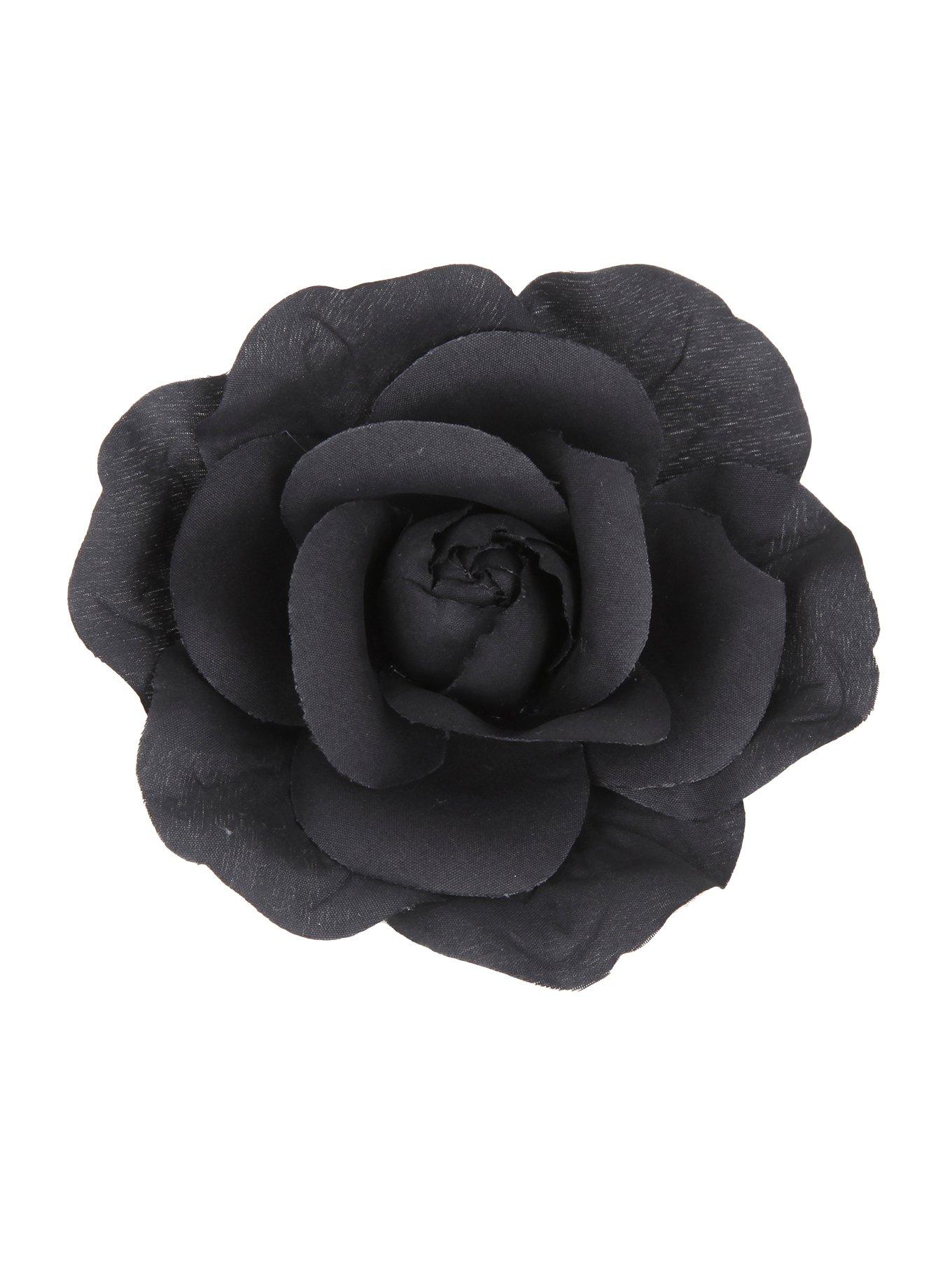 Black Rose Hair Clip, , hi-res